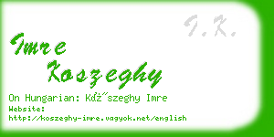 imre koszeghy business card